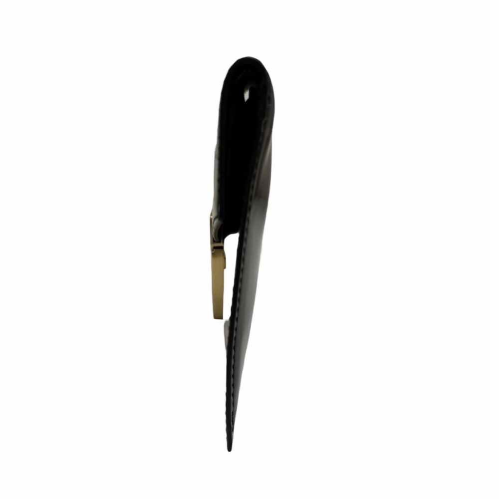 Talbots Solid Black Rectangle Patent Clutch - image 4